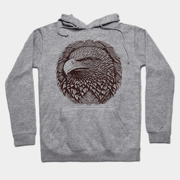 Eagle Monochrome Hoodie by Deniz Digital Ink